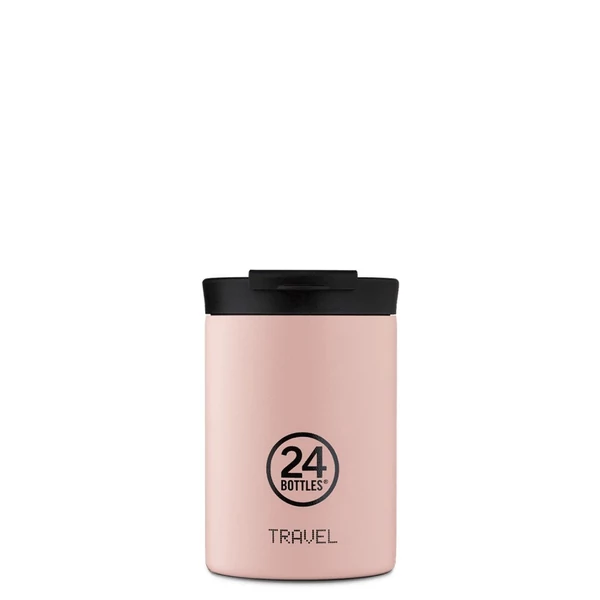 24BOTTLES Travel Tumbler 350ml rozsdamentes acél snack pot, Dusty Pink - Food Lid 	 