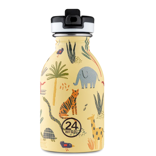 24BOTTLES Kids Urban 250ml rozsdamentes acél kulacs, Jungle Friends 