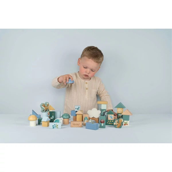 Little Dutch fa építőkocka 50 db - Forest Friends
