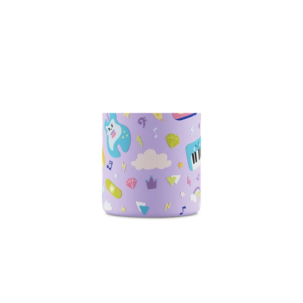 24BOTTLES Kids Urban 250ml rozsdamentes acél kulacs szívószálas kupakkal, Music Friends