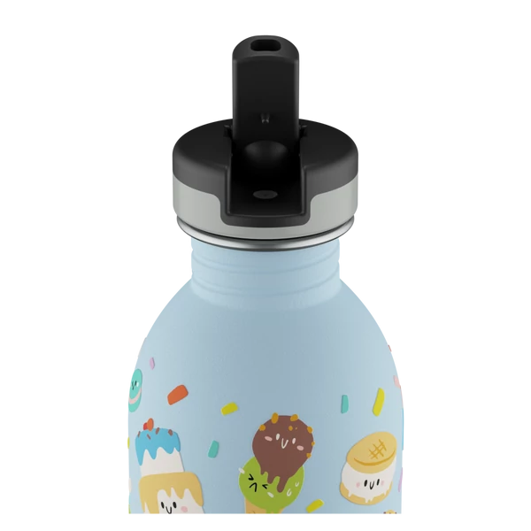 24BOTTLES Kids Urban 250ml rozsdamentes acél kulacs szívószálas kupakkal, Sweet Friends