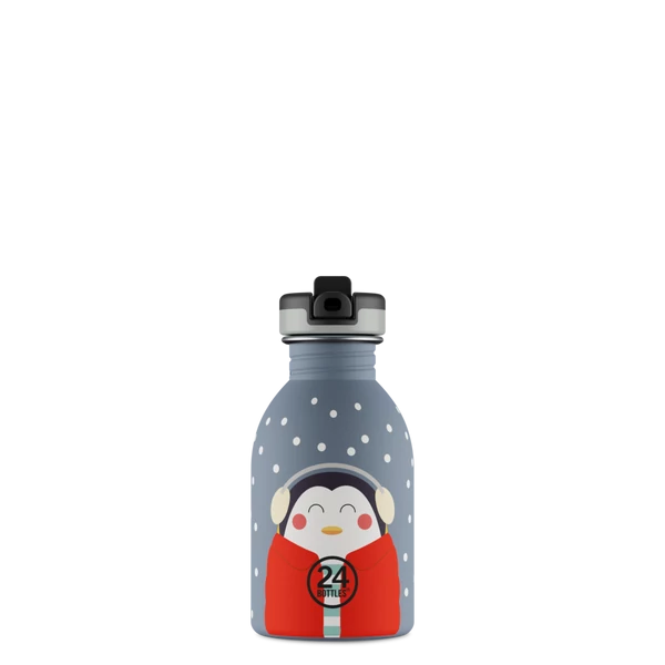 24BOTTLES Kids Urban 250ml rozsdamentes acél kulacs, Happy Penguin