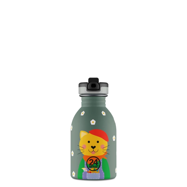 24BOTTLES Kids Urban 250ml rozsdamentes acél kulacs, Smart Cat