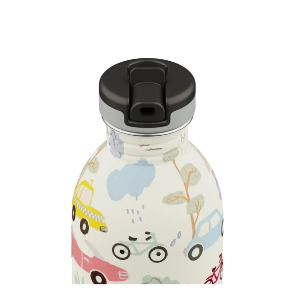 24BOTTLES Kids Urban 500ml rozsdamentes acél kulacs szívószálas kupakkal, Adventure Friends