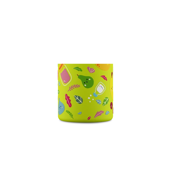 24BOTTLES Kids Urban 500ml rozsdamentes acél kulacs szívószálas kupakkal, Veggie Friends