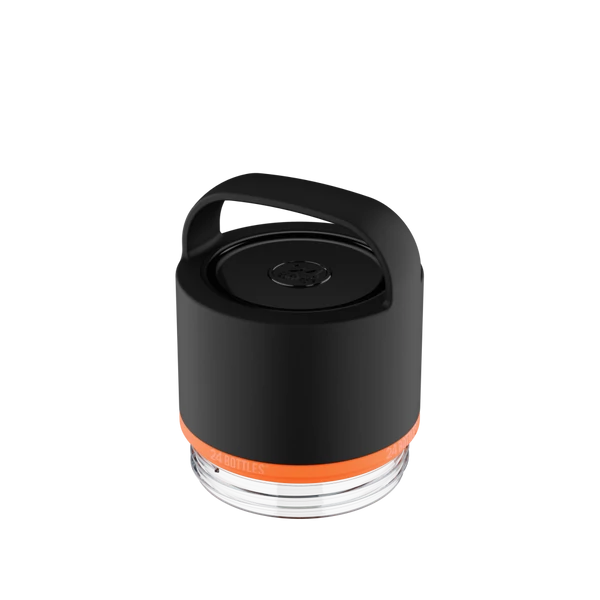 24BOTTLES Spin Bottle kupak, fekete és átlátszó