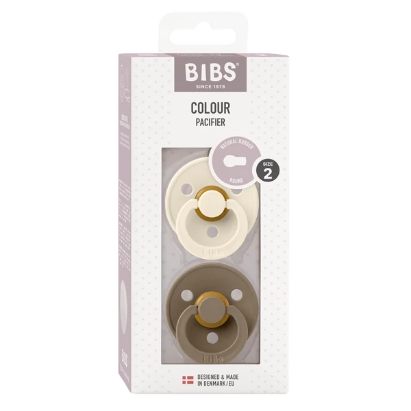 BIBS Colour 2-es szett (Krémfehér/Tölgy), 6-18 hó