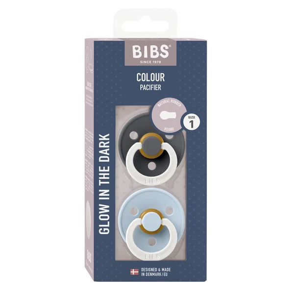 BIBS Colour 2-es szett (Esti grafit/Esti pasztellkék), 0-6 hó