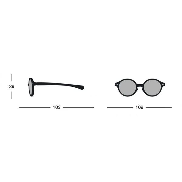 IZIPIZI Kids 9-36 D napszemüveg, fekete