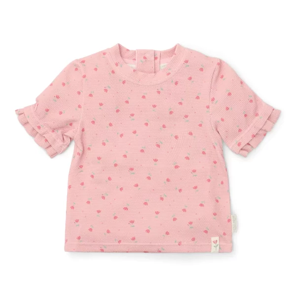 Little Dutch rövid ujjú úszó póló Sunny Flowers Blush - 74/80
