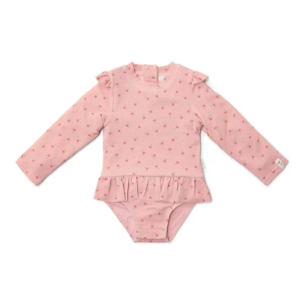 Little Dutch hosszú ujjú fürdőruha Sunny Flowers Blush - 74/80
