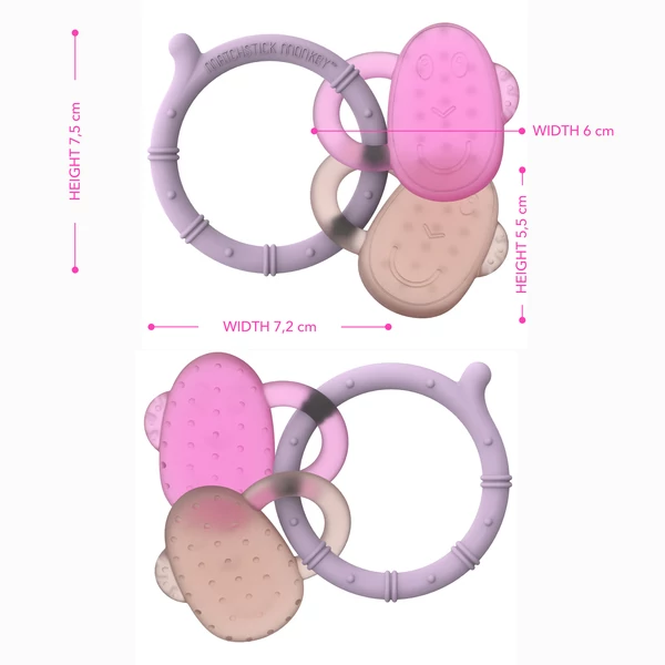 Hűsítő rágóka - lila,pink/púderrózsaszín