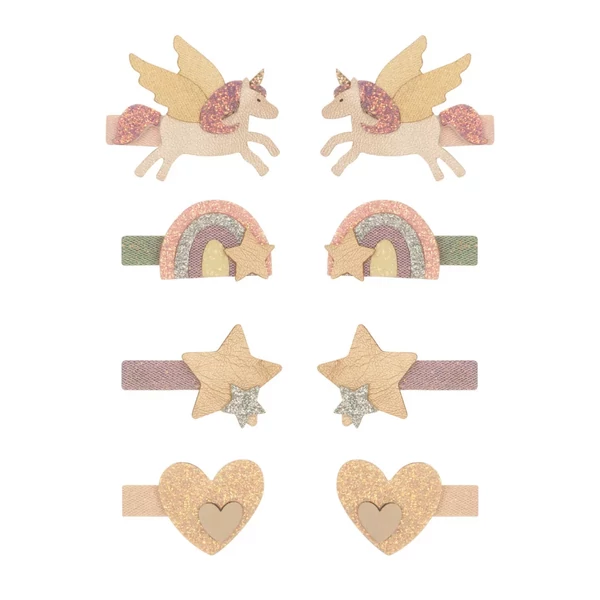 Repülő unikornis mini csatok - 8 db-os szett