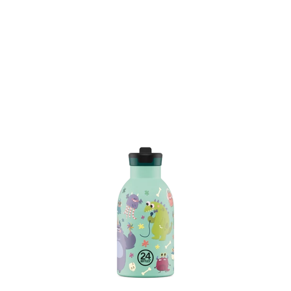 24BOTTLES Kids Clima 330ml rozsdamentes acél termosz szívószálas kupakkal, Spooky Friends