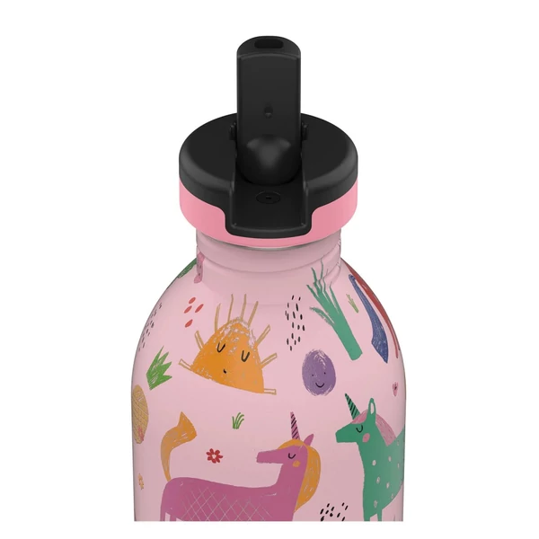 24BOTTLES Kids Urban 500ml rozsdamentes acél kulacs szívószálas kupakkal, Magic Friends
