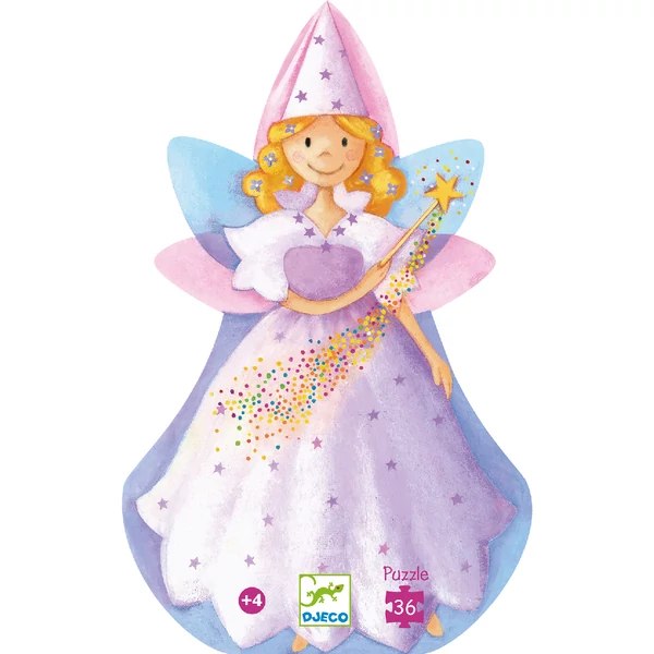 Formadobozos puzzle - Tündér és az egyszarvú, 36 db-os - The fairy and the unicorn