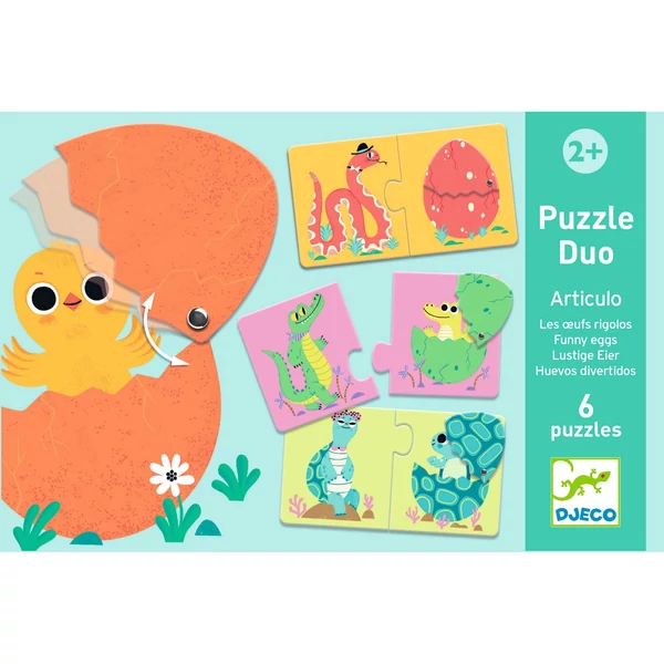 Párosító puzzle - Kié a tojás, 12 db-os - Funny eggs