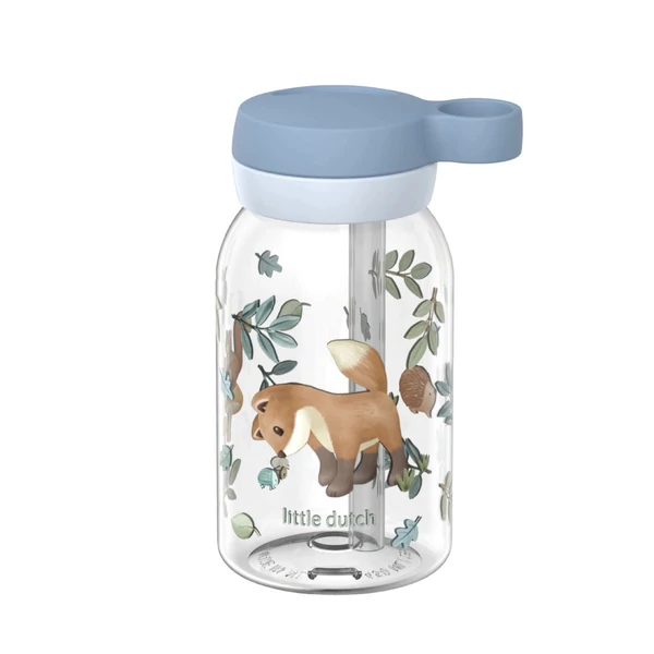 Little Dutch szívószálas kulacs 450 ml - forest friends