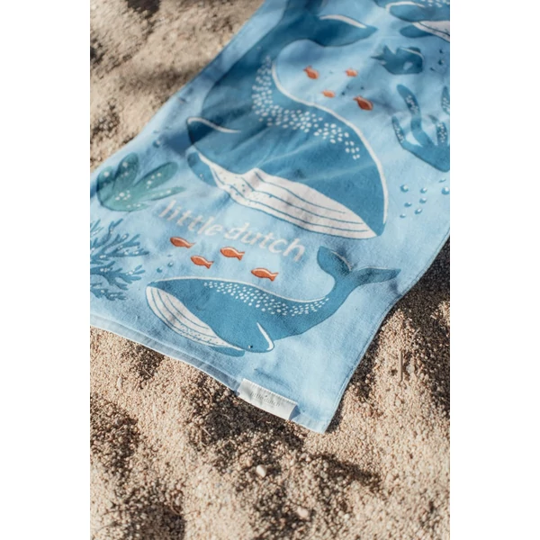 Little Dutch strandtörölköző Ocean World Blue - 60cm X 120cm