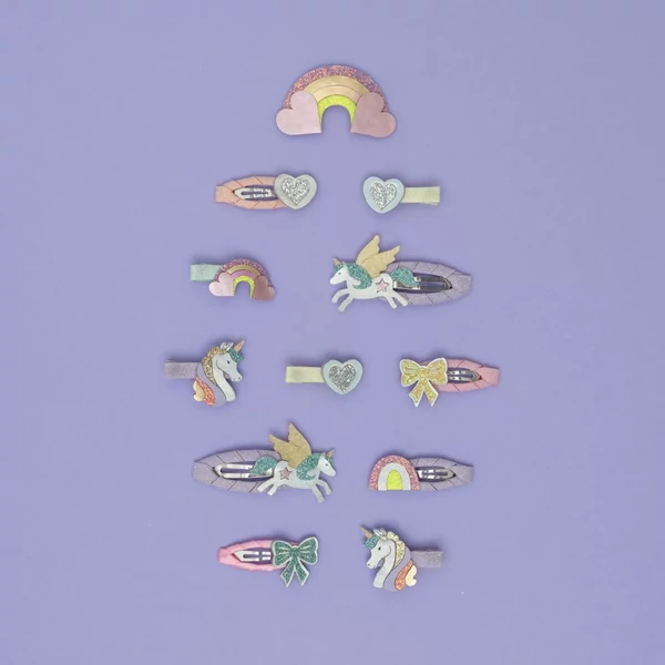 Csillogó masnis mini csatok - 5 db-os szett