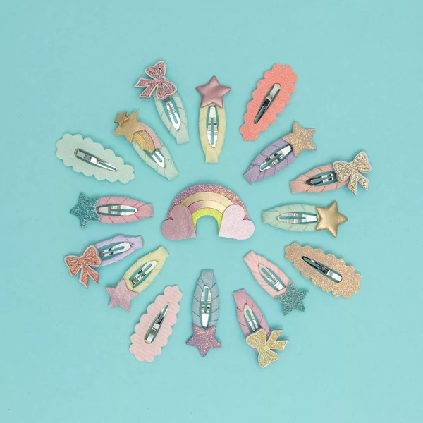 Csillogó masnis mini csatok - 5 db-os szett