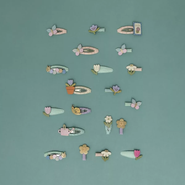 Virágoskert mini csatok - 8 db-os szett