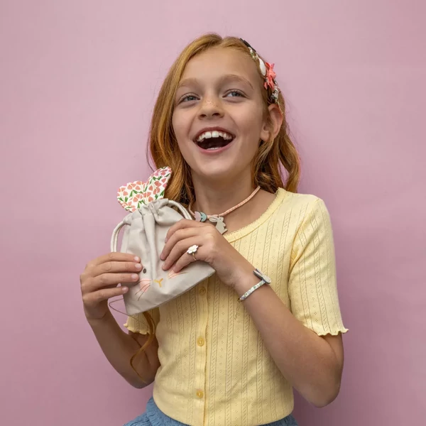 Húsvéti vászontasak hajkiegészítőkkel - rózsaszín