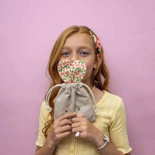 Húsvéti vászontasak hajkiegészítőkkel - rózsaszín