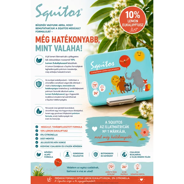 Squitos illatosított matrica, a természetes védelem