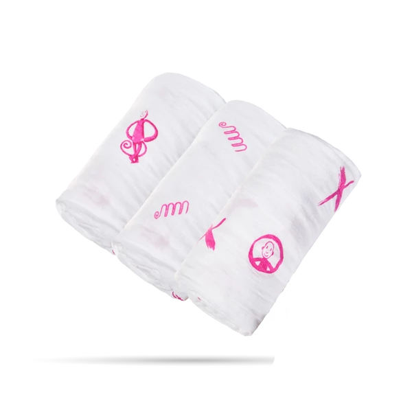 Textilpelenka (3 db/csomag) - pink