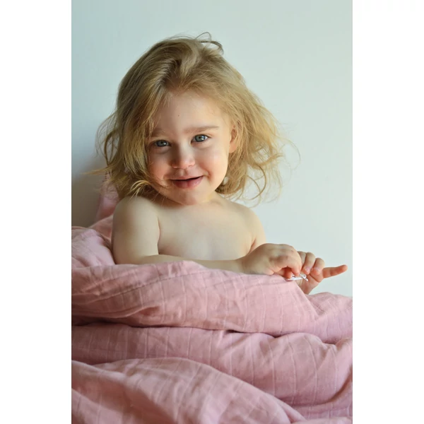 ÁGYNEMŰ SZETT (BABA) - RÓZSASZÍN, MUSZLIN