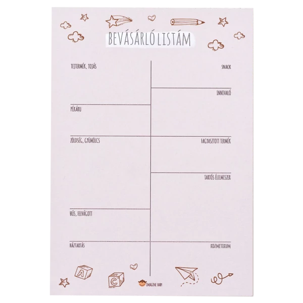 Tervező - Bevásárlólista